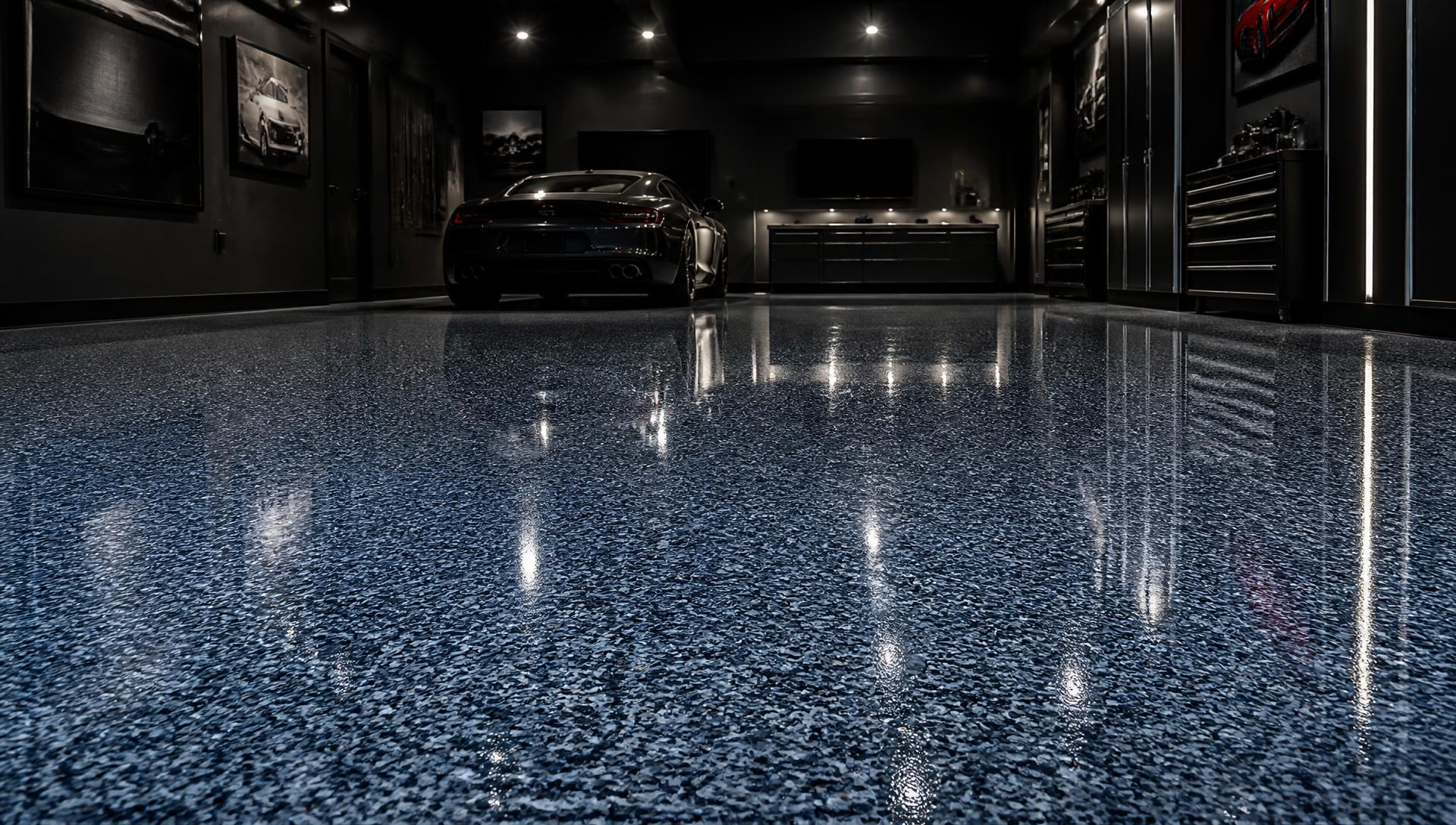 Metallic and decorative flake resinous flooring installation